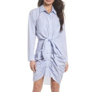 Chelsea28 Striped Tie-Waist Ruched Dress